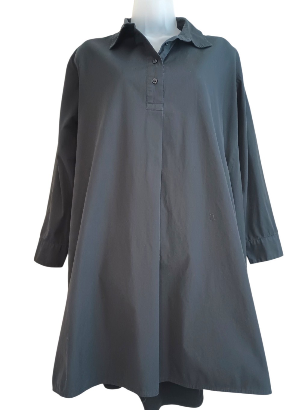 Lenora By Dina Yang Black Causal Ali Swing Shirt Dress Size Medium